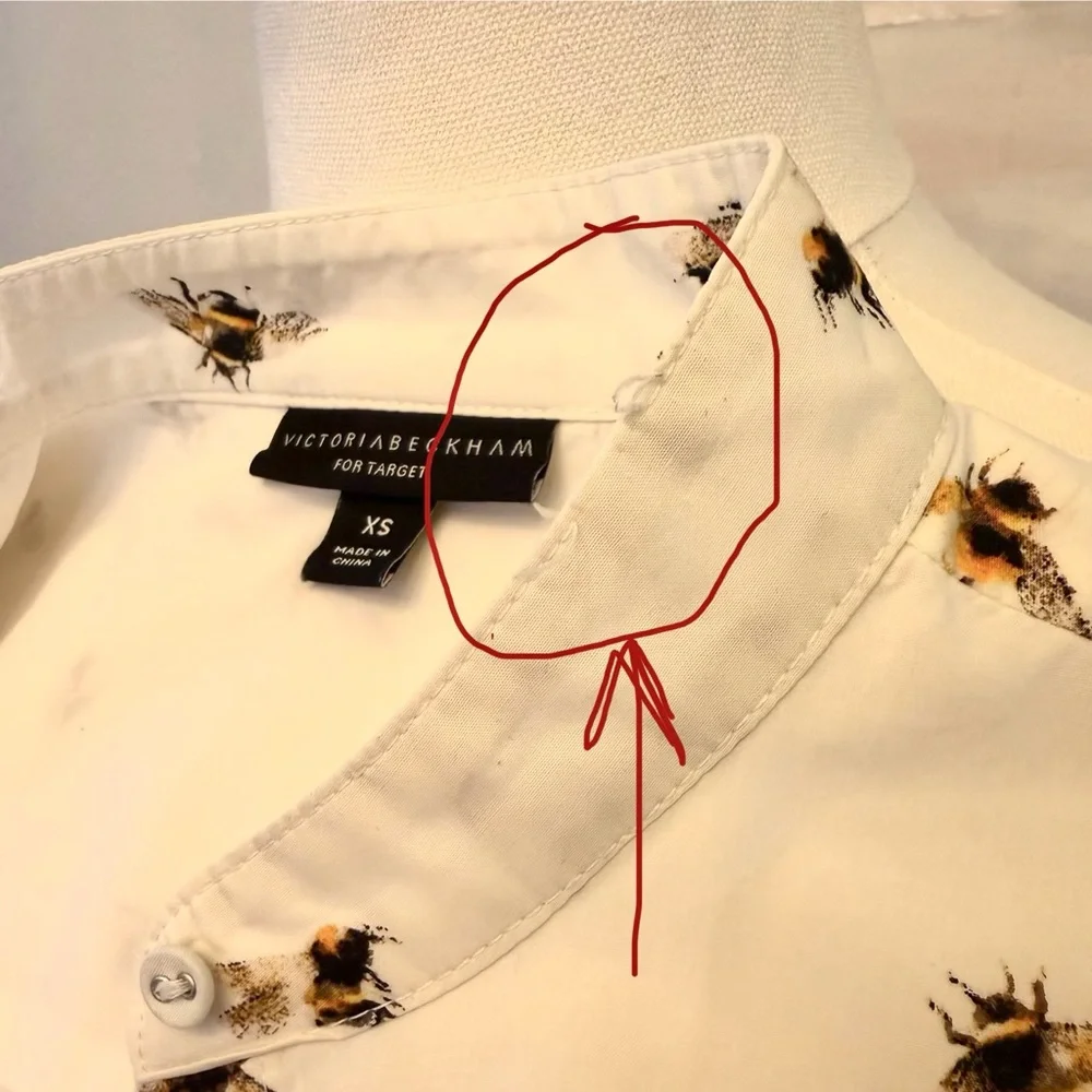 Victoria Beckham for Target Iconic Bee Print Blouse Structured Designer Top - Picture 15 of 15